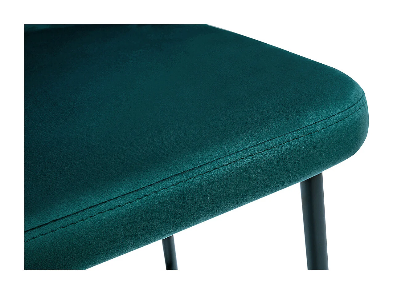 Tabouret de bar design en tissu velours gaufré bleu canard H78 cm DALLY