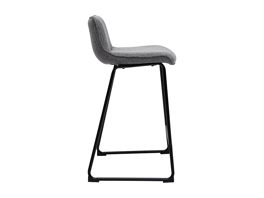 Tabourets de bar en tissu effet velours texturé gris et métal H65 (lot de 2) BOOST