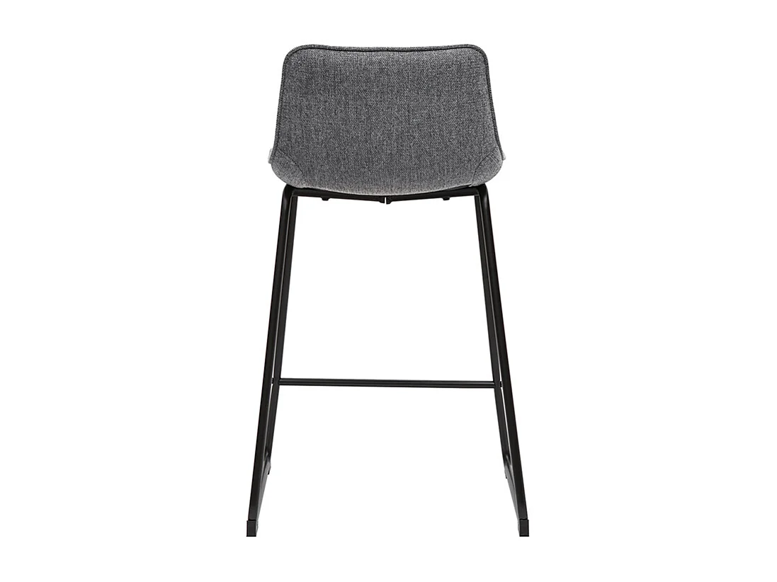 Tabourets de bar en tissu effet velours texturé gris et métal H65 (lot de 2) BOOST