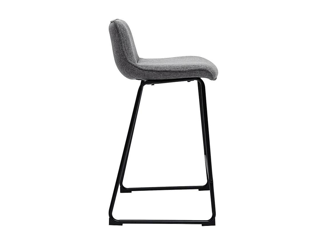 Tabourets de bar en tissu effet velours texturé gris et métal H65 (lot de 2) BOOST