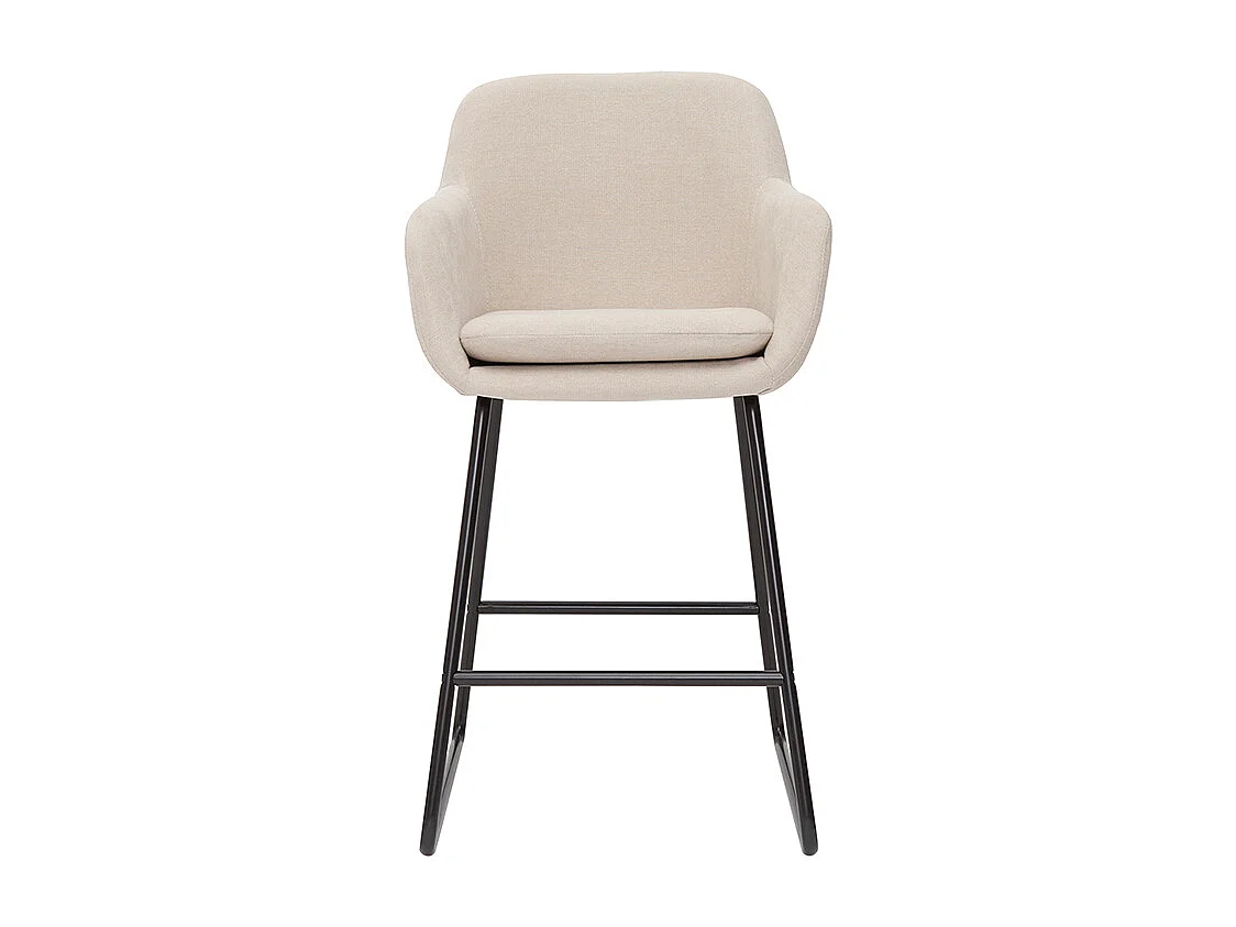 Sgabello da bar in tessuto effetto velluto beige H65 cm (set di 2) AMIKA