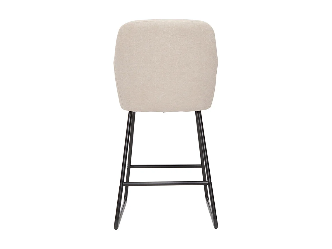 Sgabello da bar in tessuto effetto velluto beige H65 cm (set di 2) AMIKA