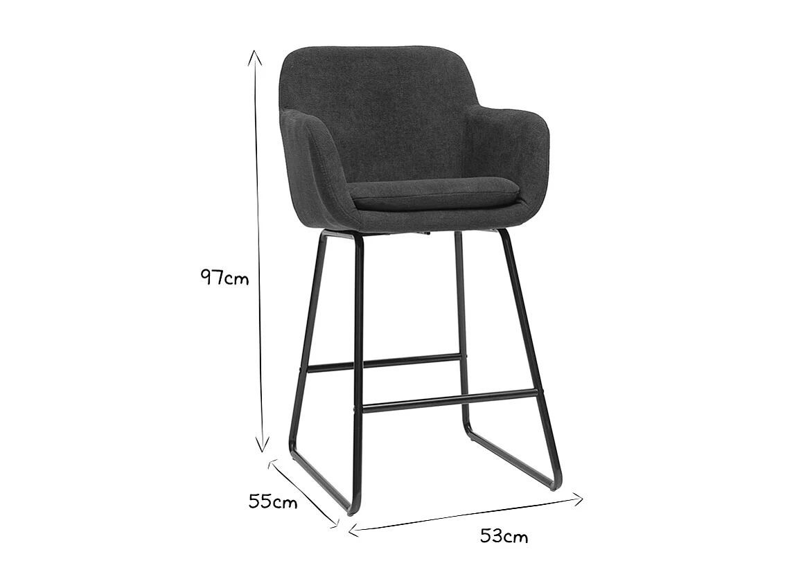 Sgabello da bar in tessuto effetto velluto beige H65 cm (set di 2) AMIKA