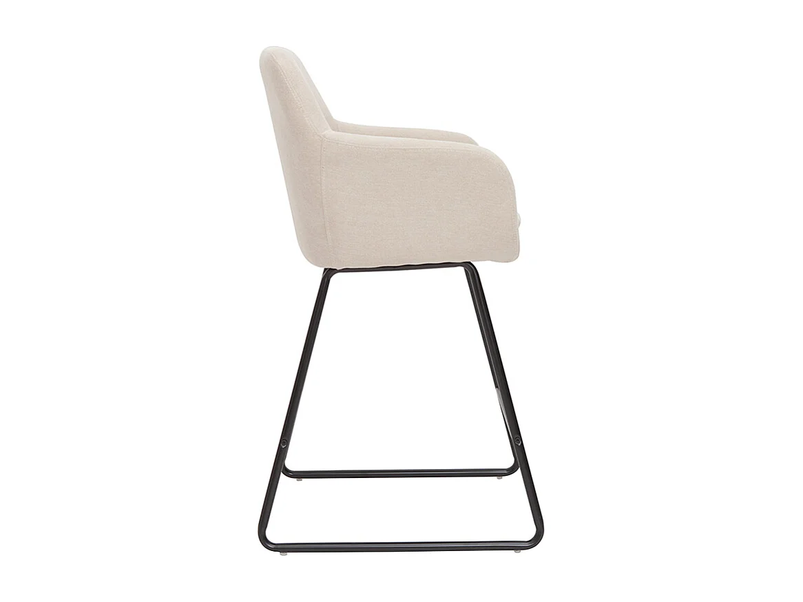 Tabourets de bar en tissu effet velours beige H65 cm (lot de 2) AMIKA