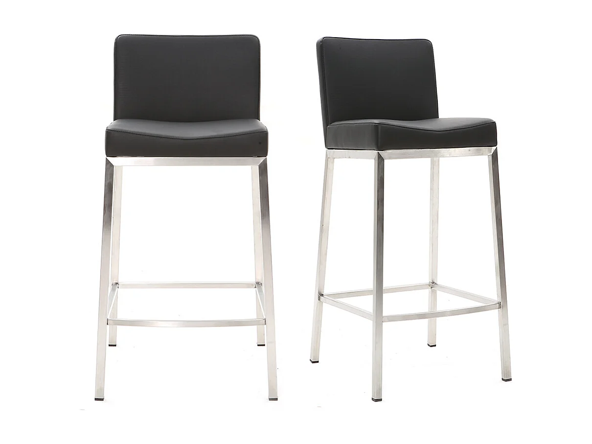 Design-Hocker 66 cm Schwarz 2er-Set EPSILON