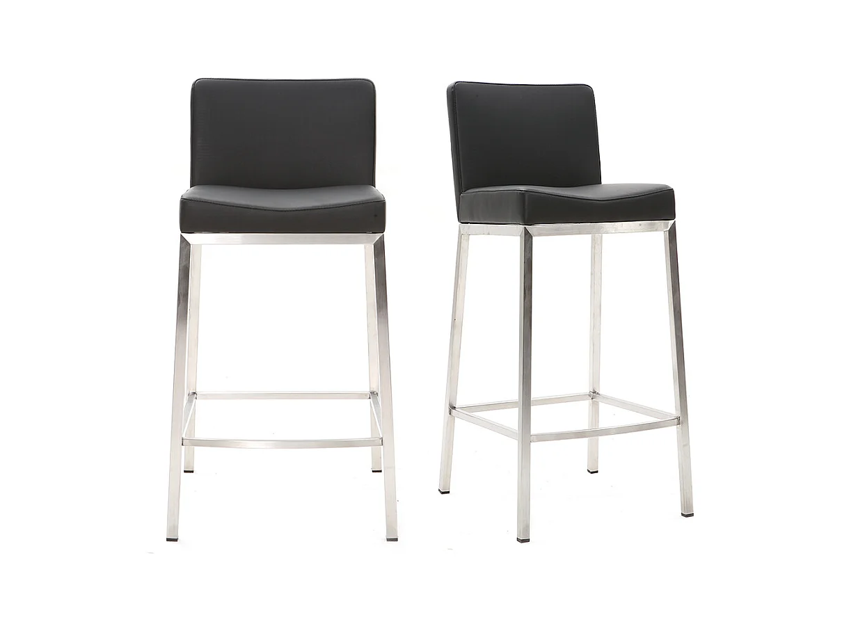 Tabourets de bar design noirs H66 cm (lot de 2) EPSILON
