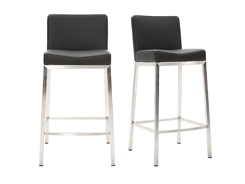 Tabourets de bar design noirs H66 cm (lot de 2) EPSILON