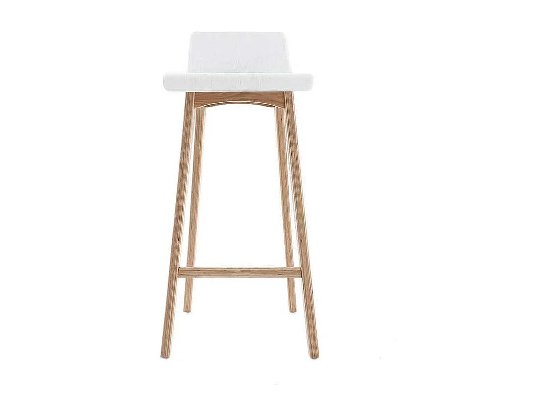 Skandinavischer Barhocker in Weiß und helles Holz H75 cm (2er-Set) BALTIK