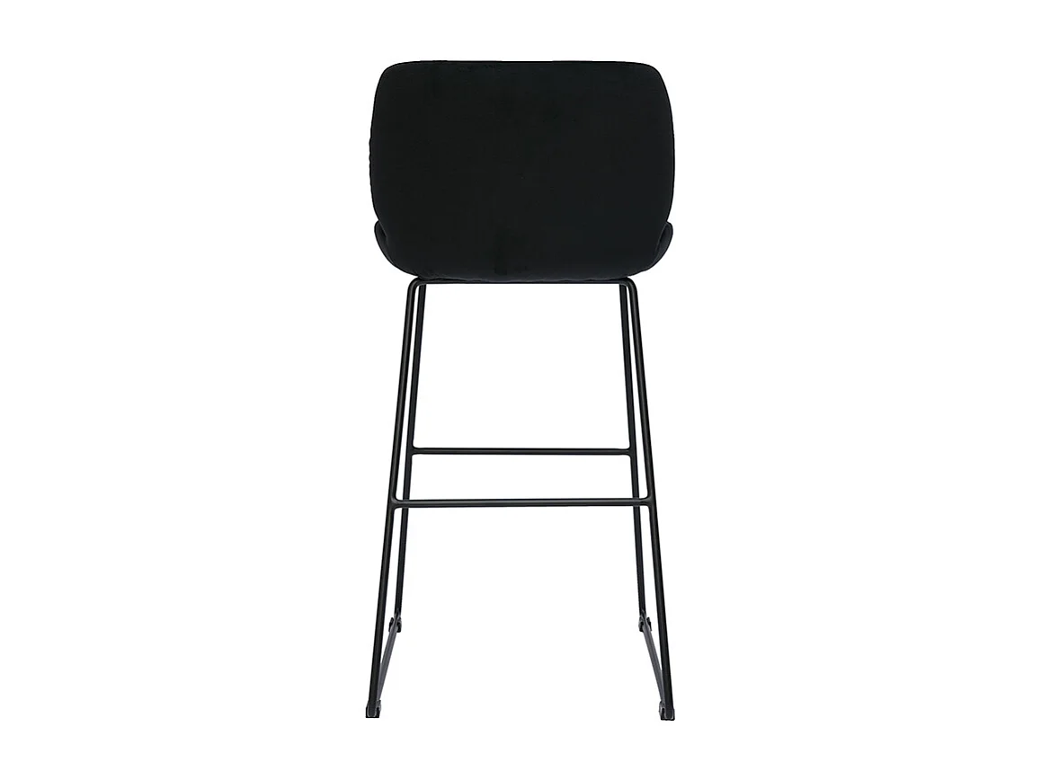 Barhocker schwarzer Samt und Beine aus schwarzem Metall 65cm (2er-Set) KAOLY