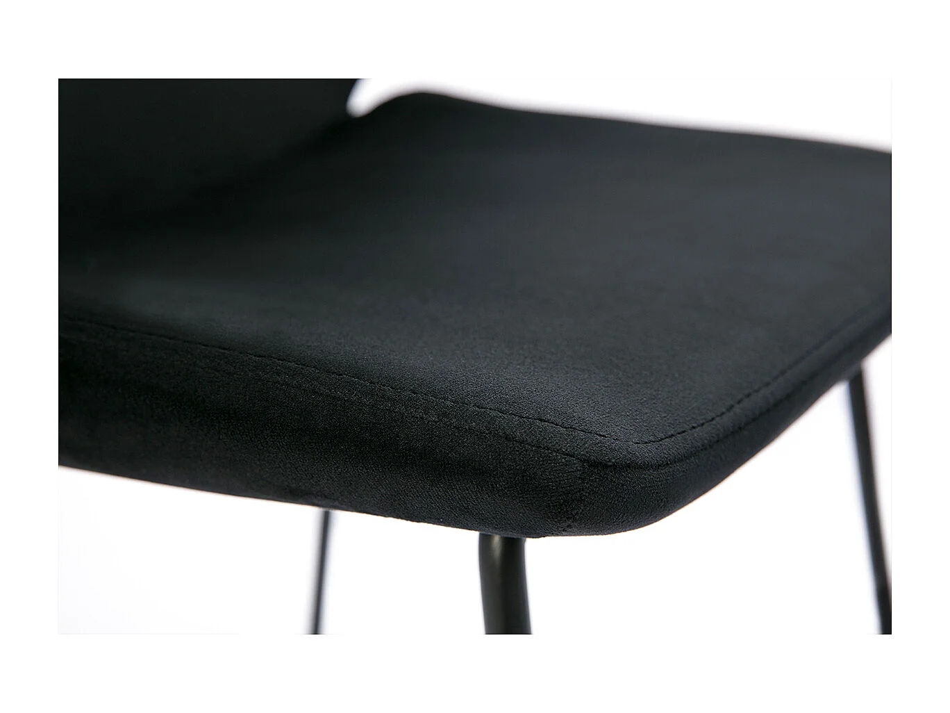 Barhocker schwarzer Samt und Beine aus schwarzem Metall 65cm (2er-Set) KAOLY