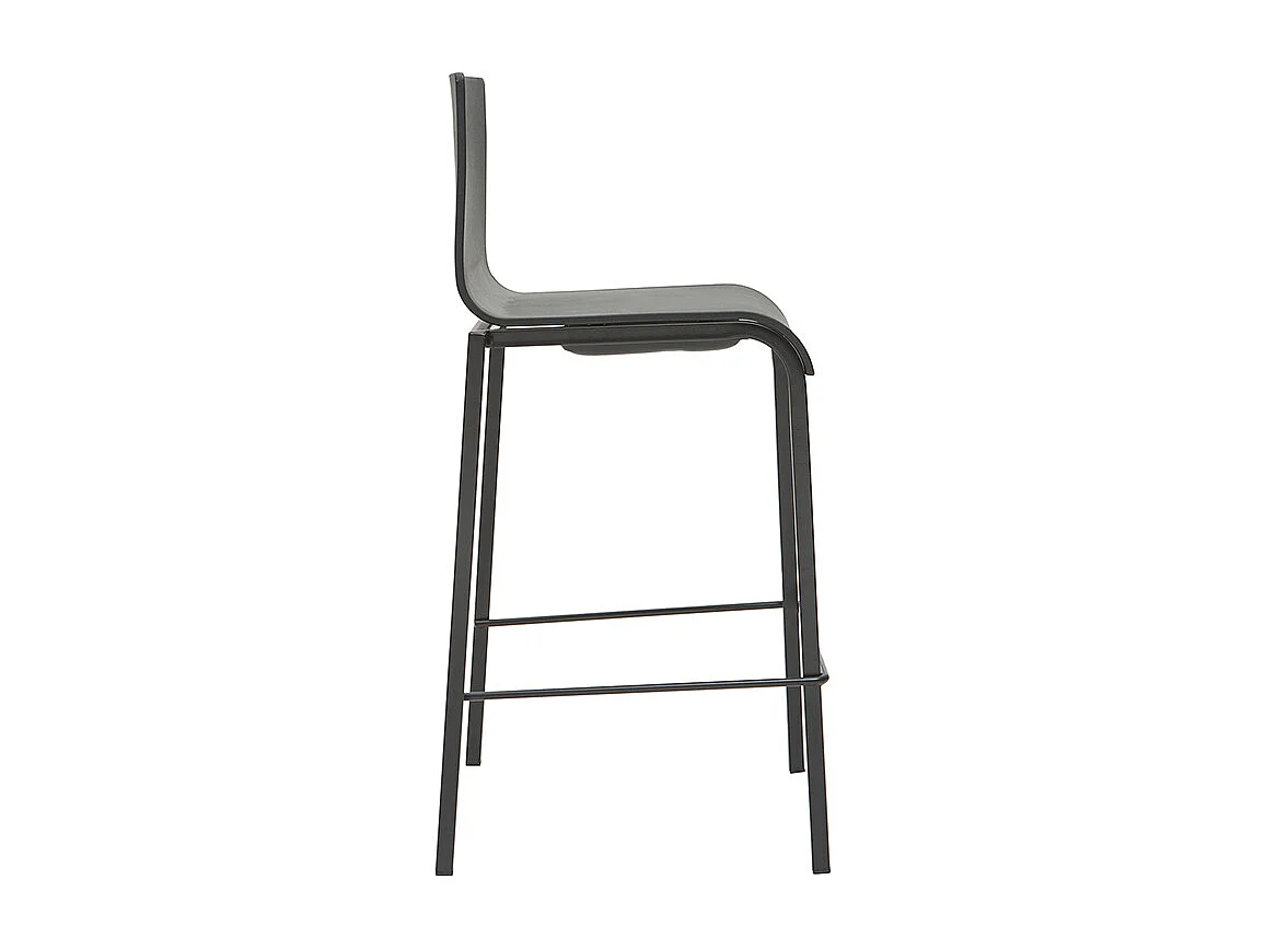 Taburetes de bar modernos apilables negros A65 cm (lote de 2) KUPA