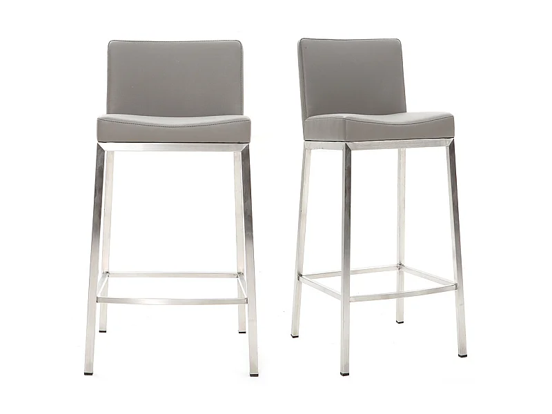 Taburete diseño 66cm gris lote de 2 EPSILON