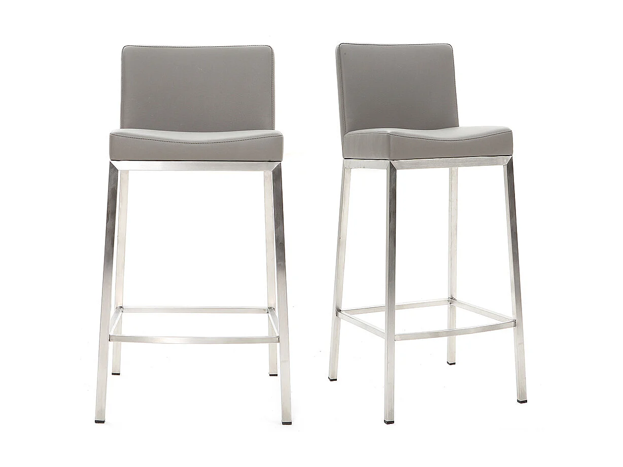 Taburete diseño 66cm gris lote de 2 EPSILON