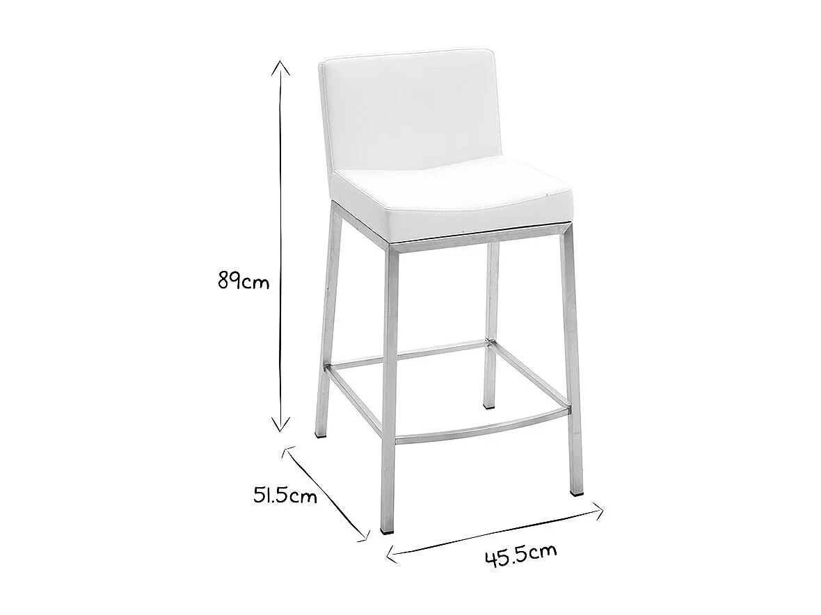Taburete diseño 66cm gris lote de 2 EPSILON