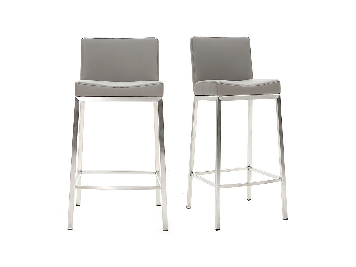 Tabouret design gris H66 cm (lot de 2) EPSILON