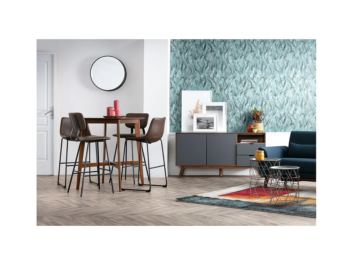 Barhocker Vintage PU Schwarz 73 cm 2er Set NEW ROCK