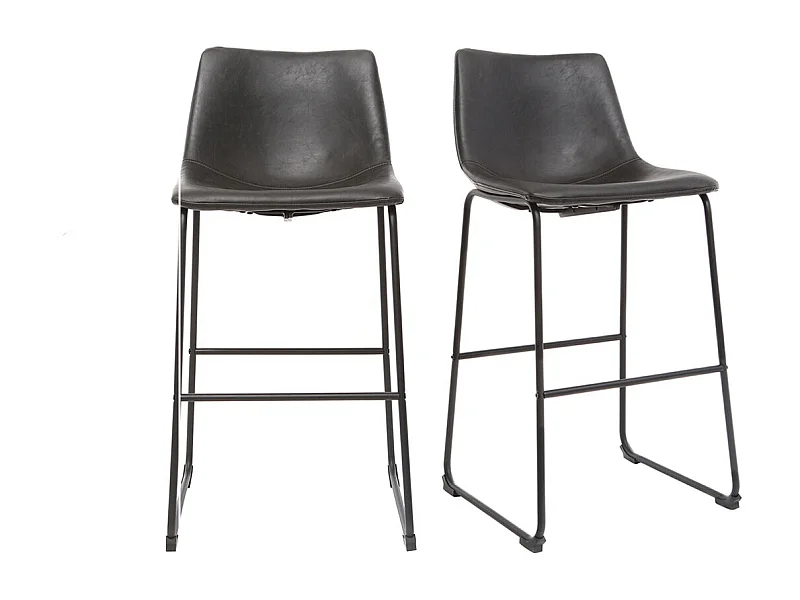 Tabourets de bar vintage noirs 73 cm (lot de 2) NEW ROCK