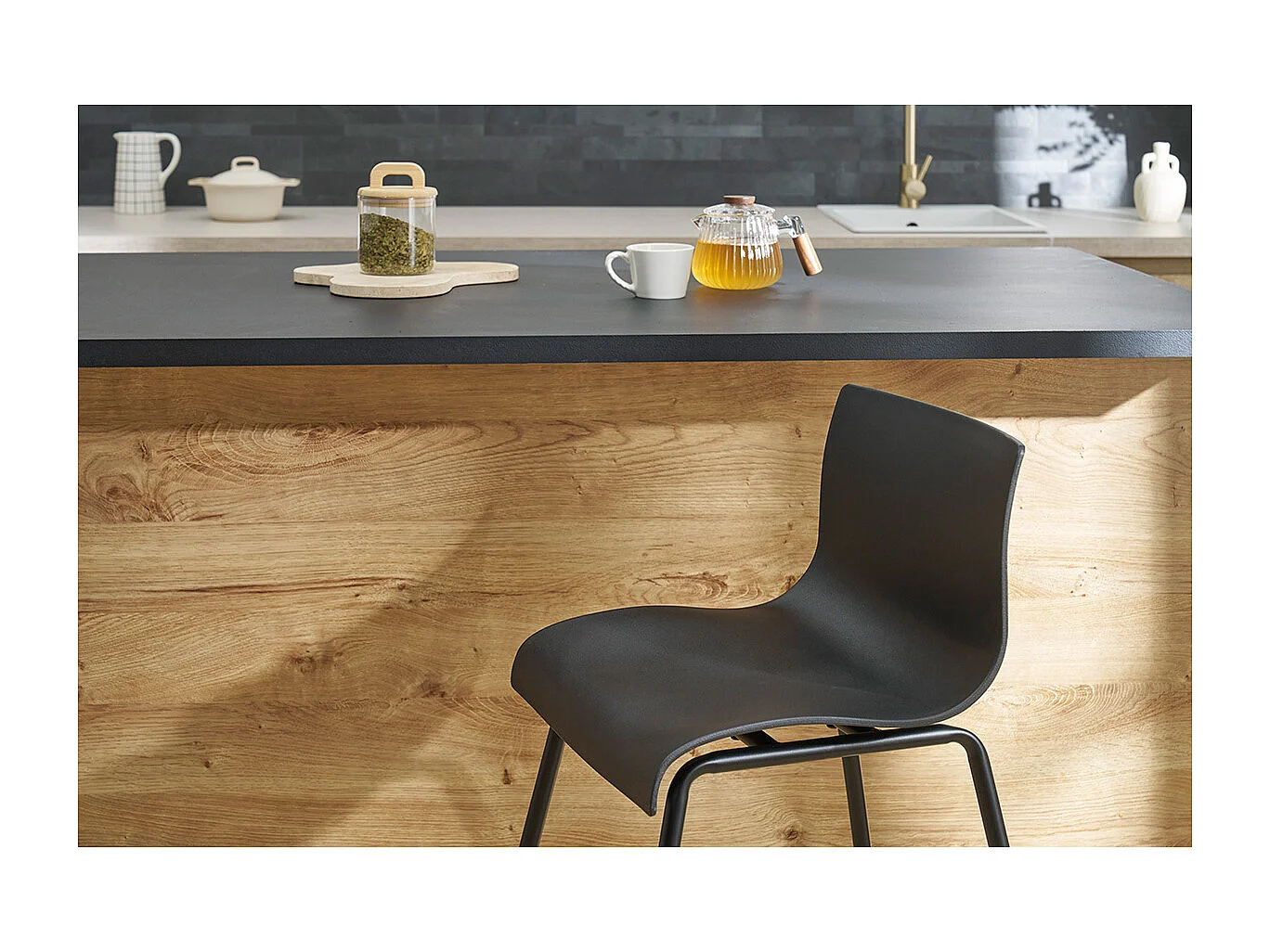 Tabourets de bar design noir 65 cm (lot de 2) ONA