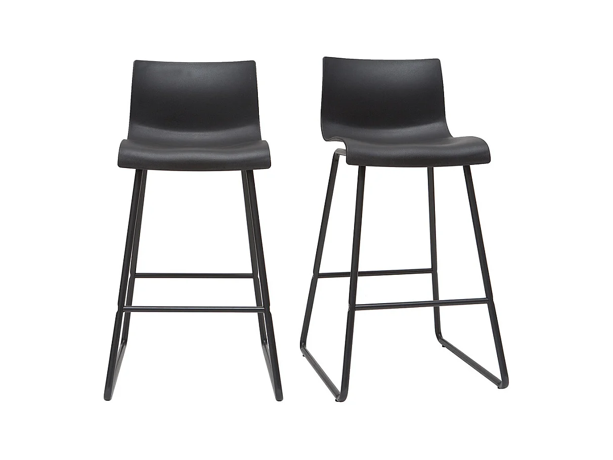 Tabourets de bar design noir 65 cm (lot de 2) ONA