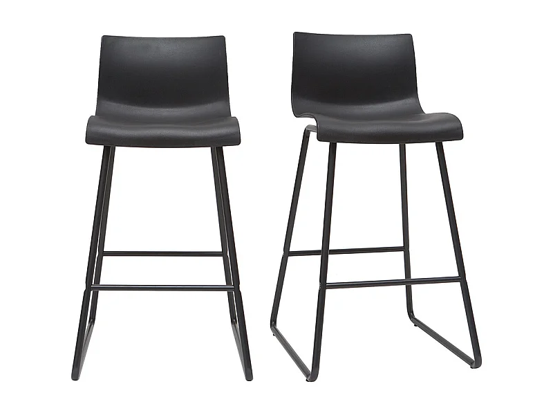 Tabourets de bar design noir 65 cm (lot de 2) ONA