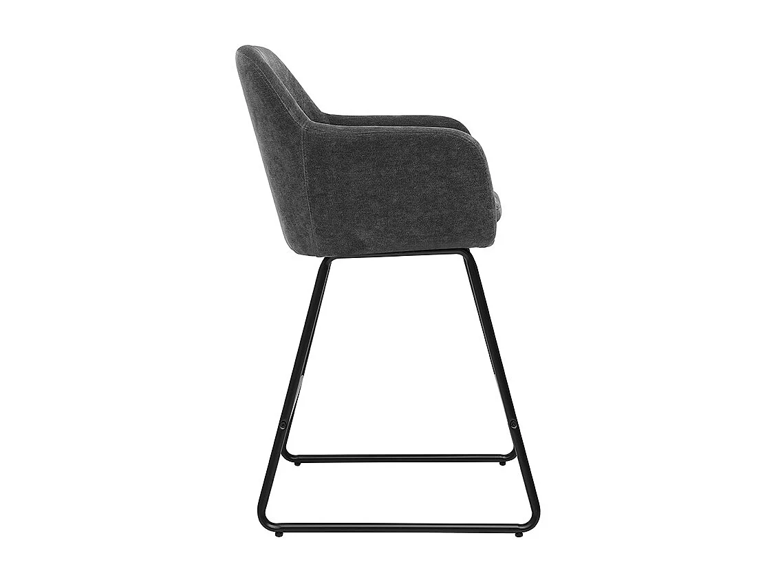 Set de 2 taburetes de cocina efecto aterciopelado gris oscuro 65 cm de altura AMIKA