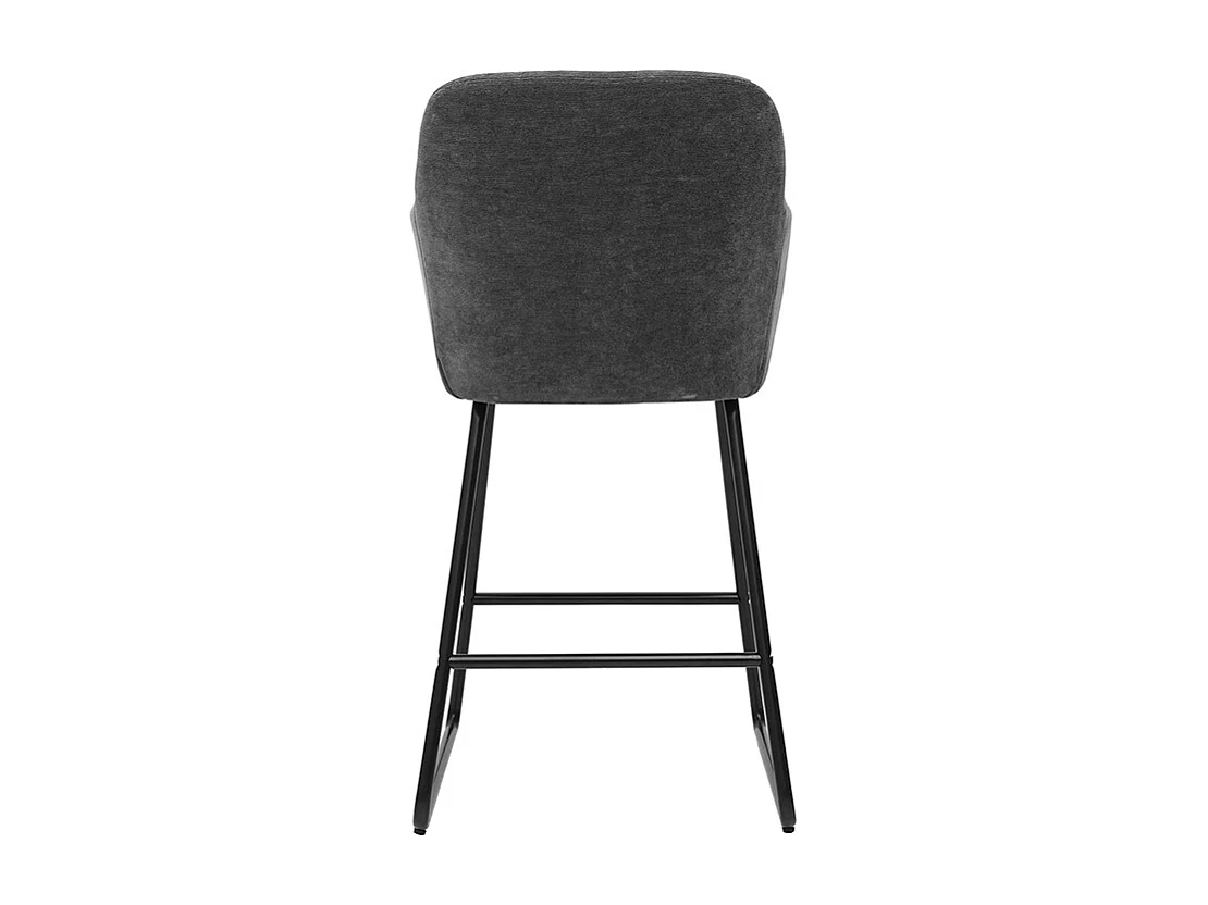 Set de 2 taburetes de cocina efecto aterciopelado gris oscuro 65 cm de altura AMIKA