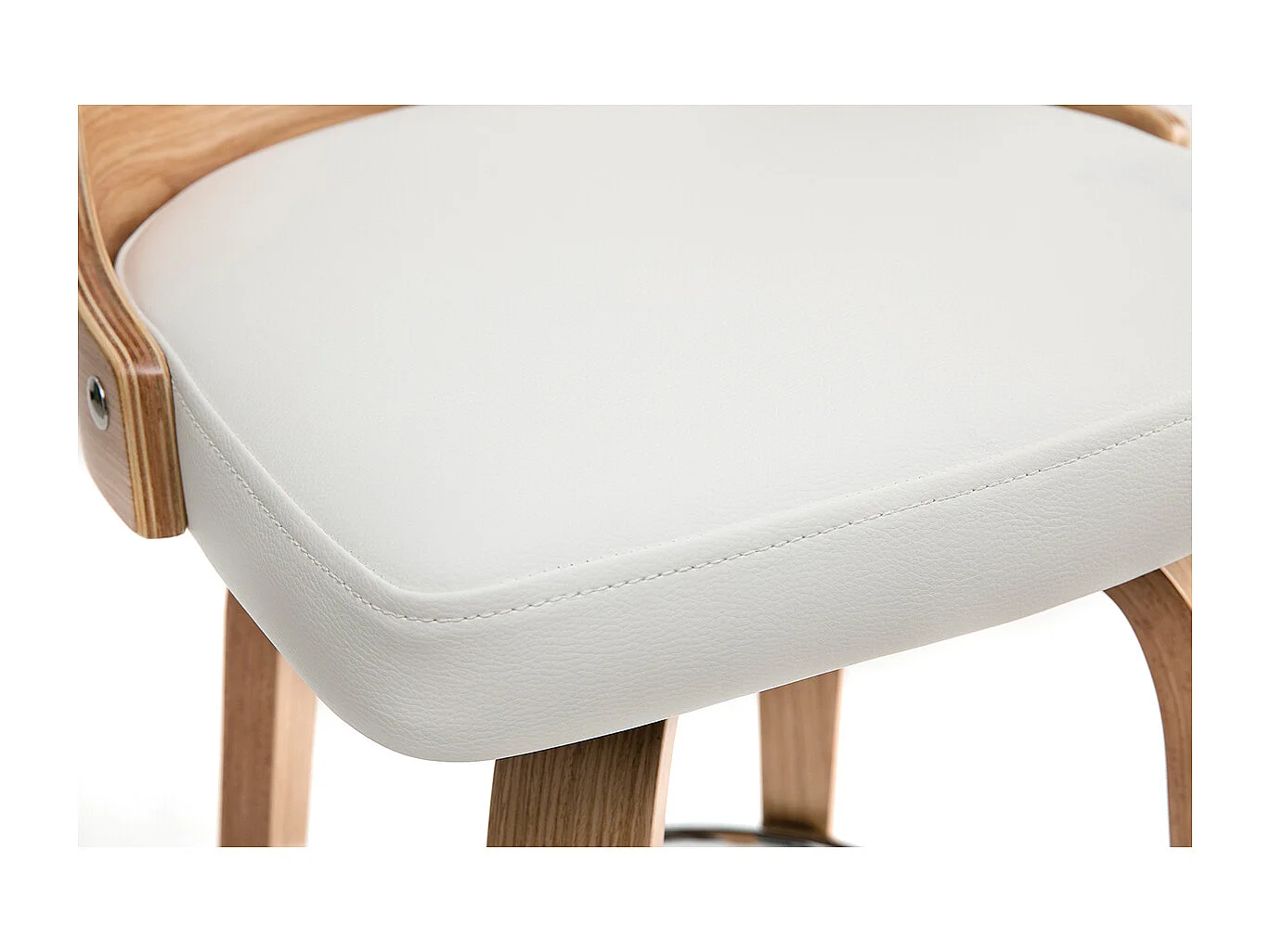 Taburete de bar nórdico blanco y madera clara GARBO