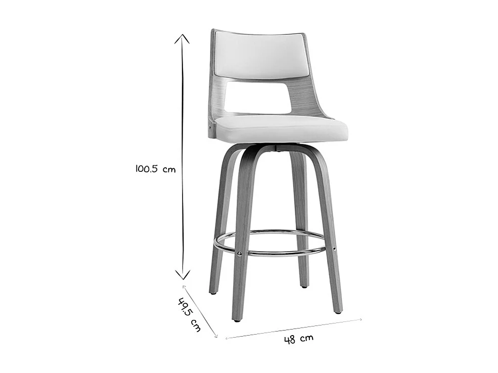 Taburete de bar nórdico blanco y madera clara GARBO