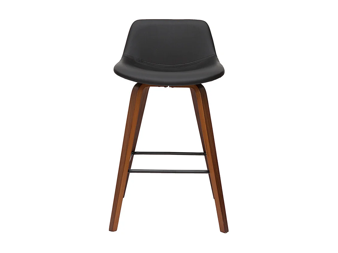 Tabourets de bar design noir et noyer H65 cm (lot de 2) NONIE