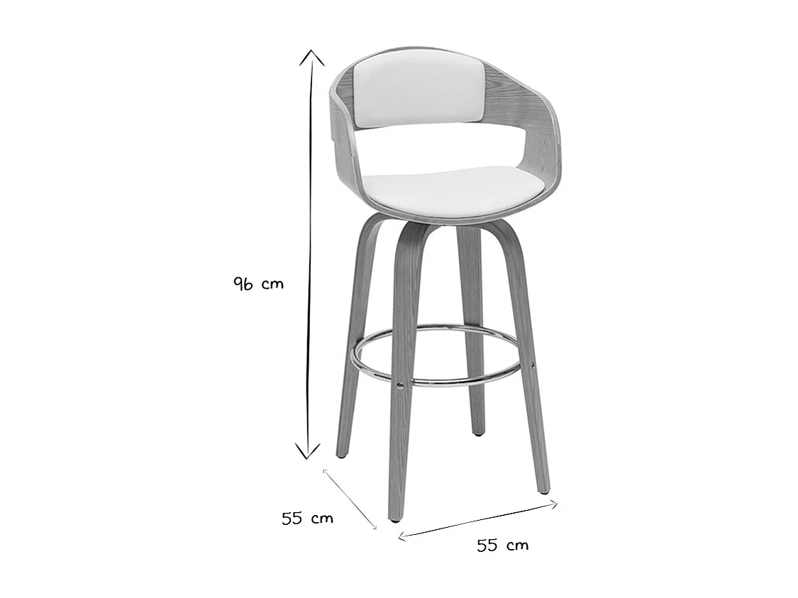 Tabourets de bar scandinaves pivotants 360° en bois clair H65 cm (lot de 2) GAO