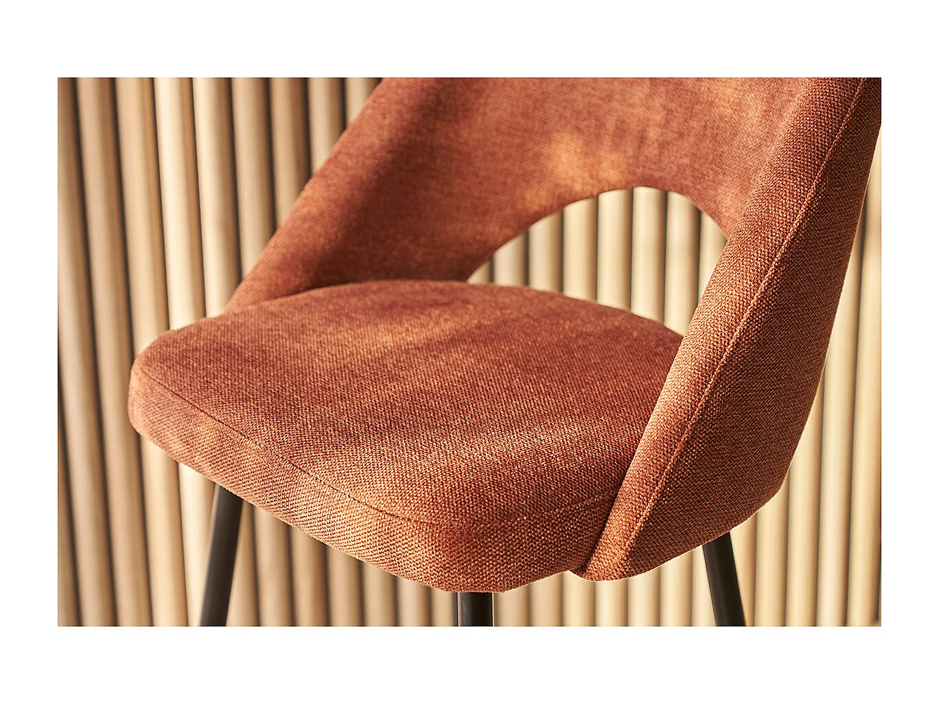 Barhocker rostbrauner Stoff mit Samteffekt H65cm (2er-Set) COSETTE