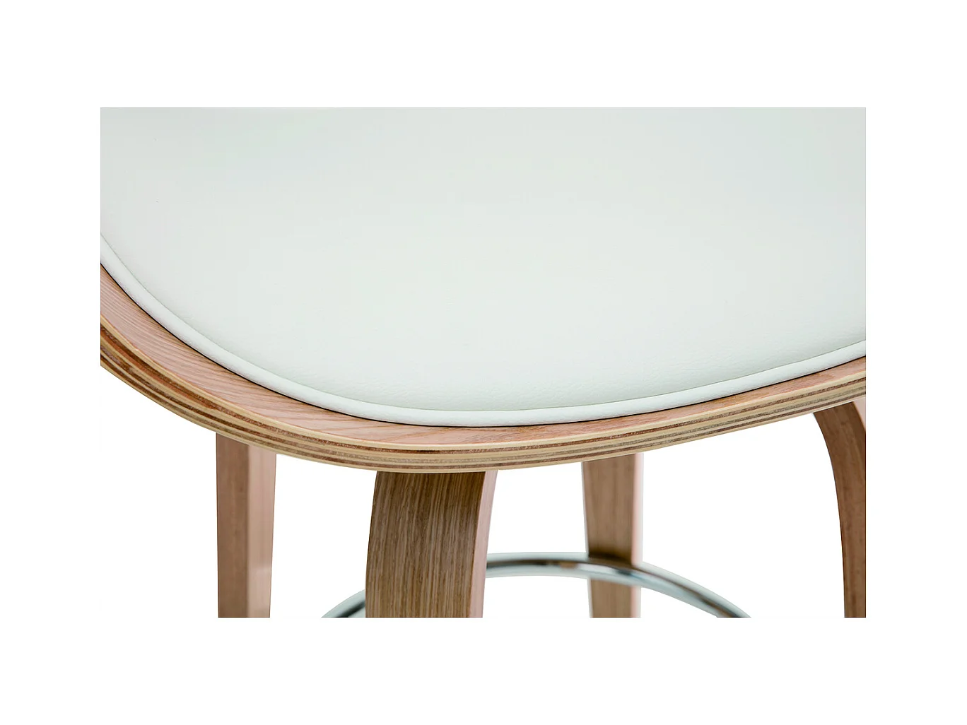 Design-Barhocker Weiß und helles Holz 65 cm BENT