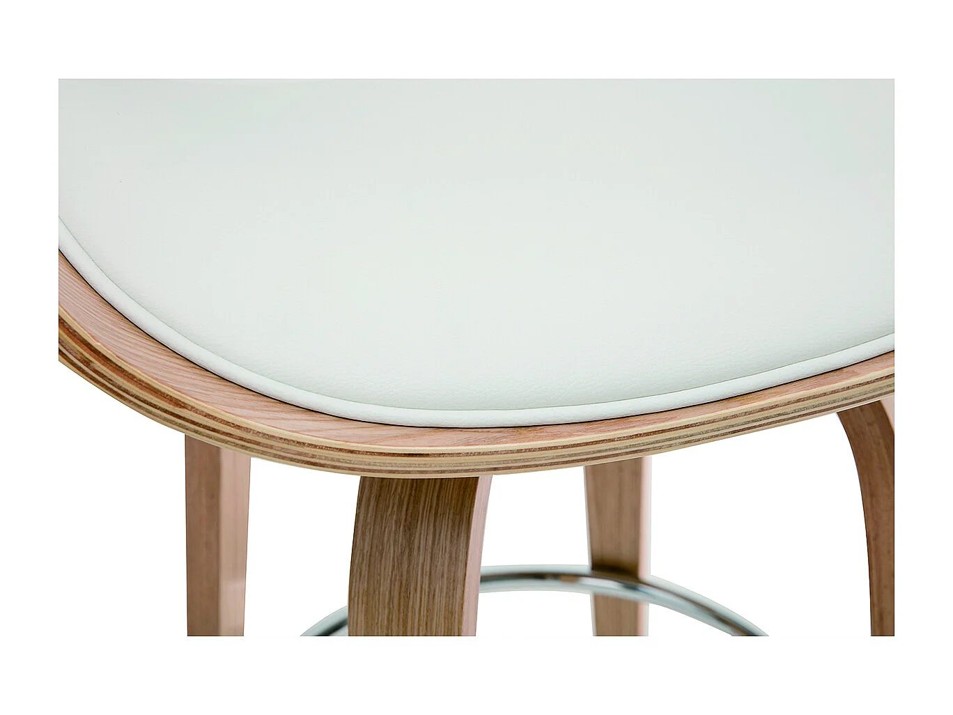 Tabouret de bar pivotant blanc et bois clair 65 cm BENT