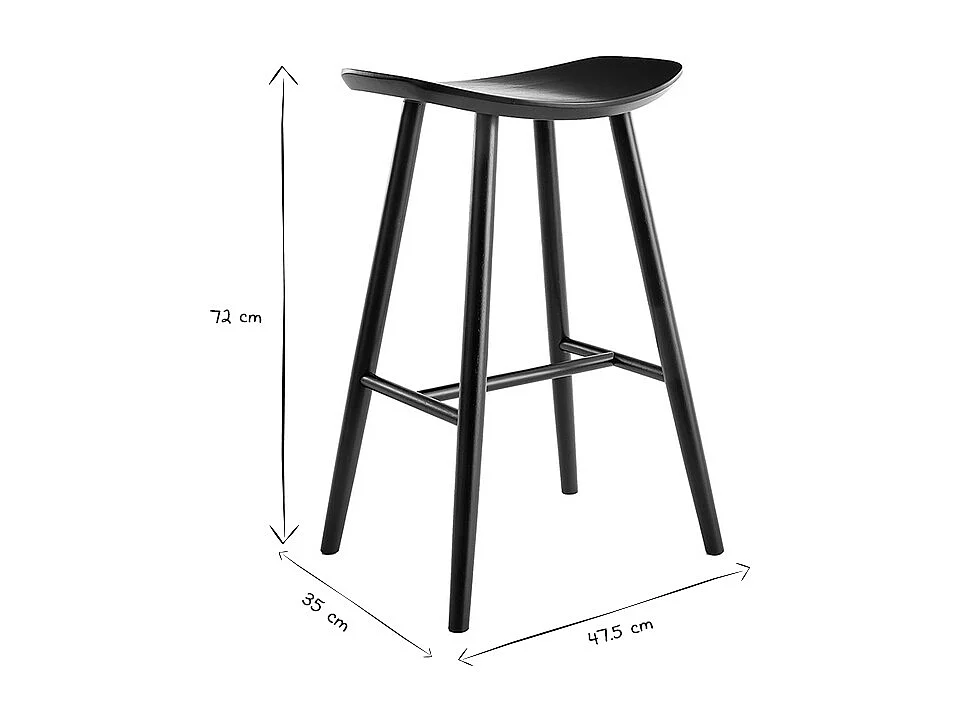 Taburete de bar moderno nogal 72cm DEMORY