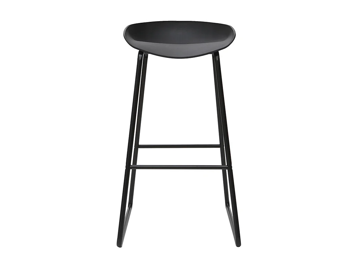 Taburetes de bar modernos negros con patas en metal (lote de 2) PEBBLE