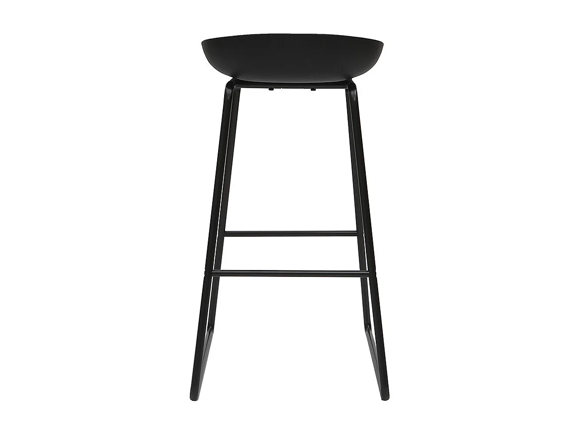 Taburetes de bar modernos negros con patas en metal (lote de 2) PEBBLE