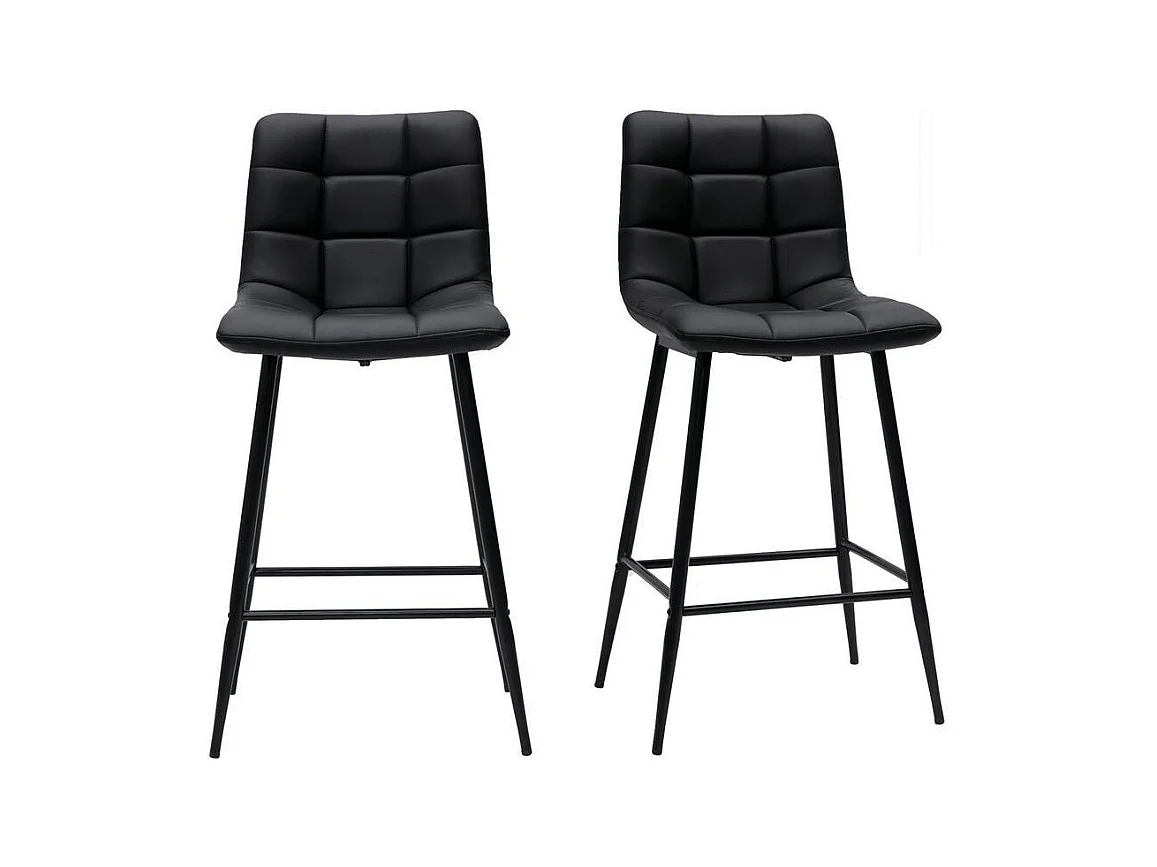 Tabourets de bar design noirs H65 cm (lot de 2) MAXWELL