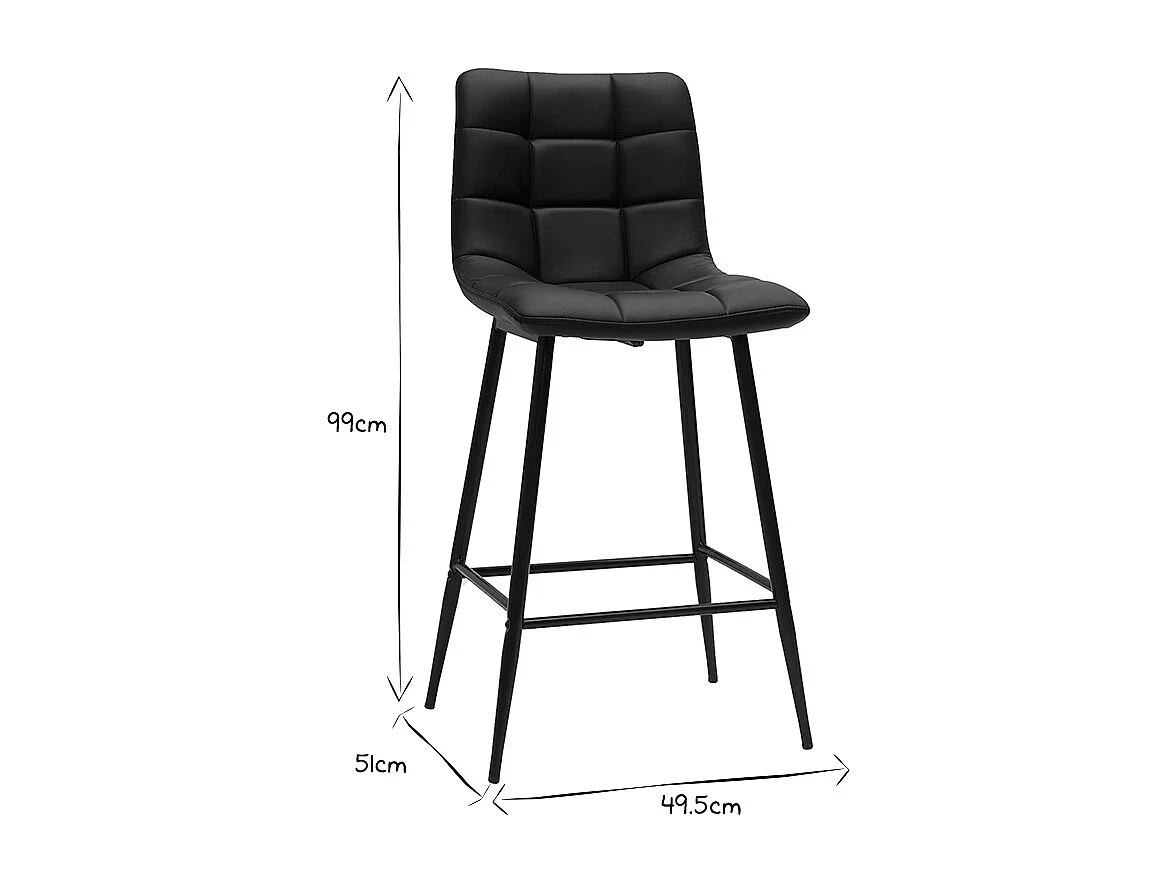 Design-Barhocker schwarz H65 cm (2er-Set) MAXWELL