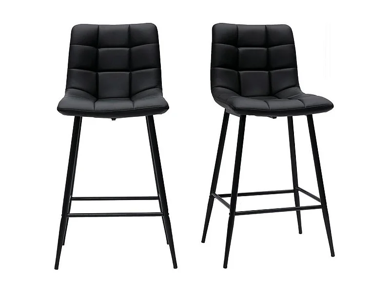 Set de 2 taburetes de cocina de diseño negro 65 cm MAXWELL