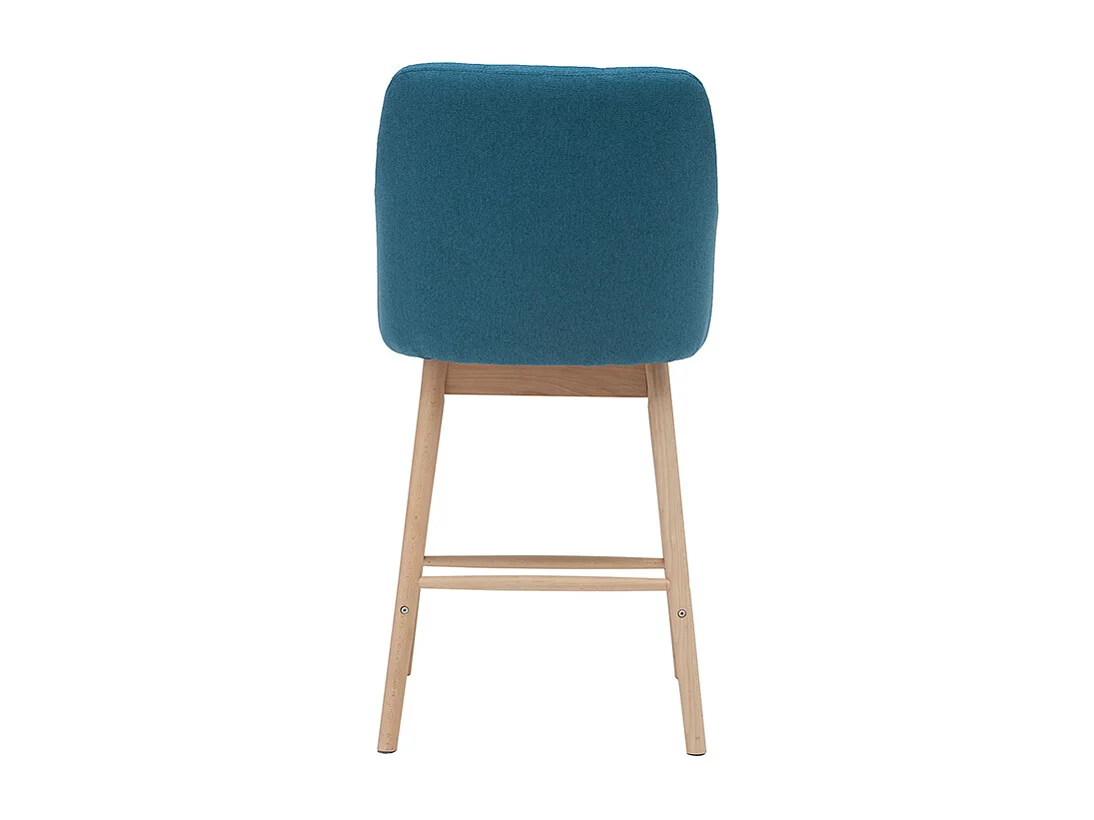 Taburetes de bar nórdicos azul petróleo y madera A65 cm (lote de 2) BALTIK