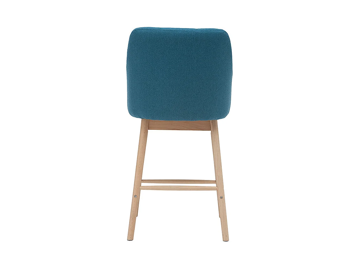 Tabourets de bar scandinaves bleu canard et bois H65 cm (lot de 2) BALTIK
