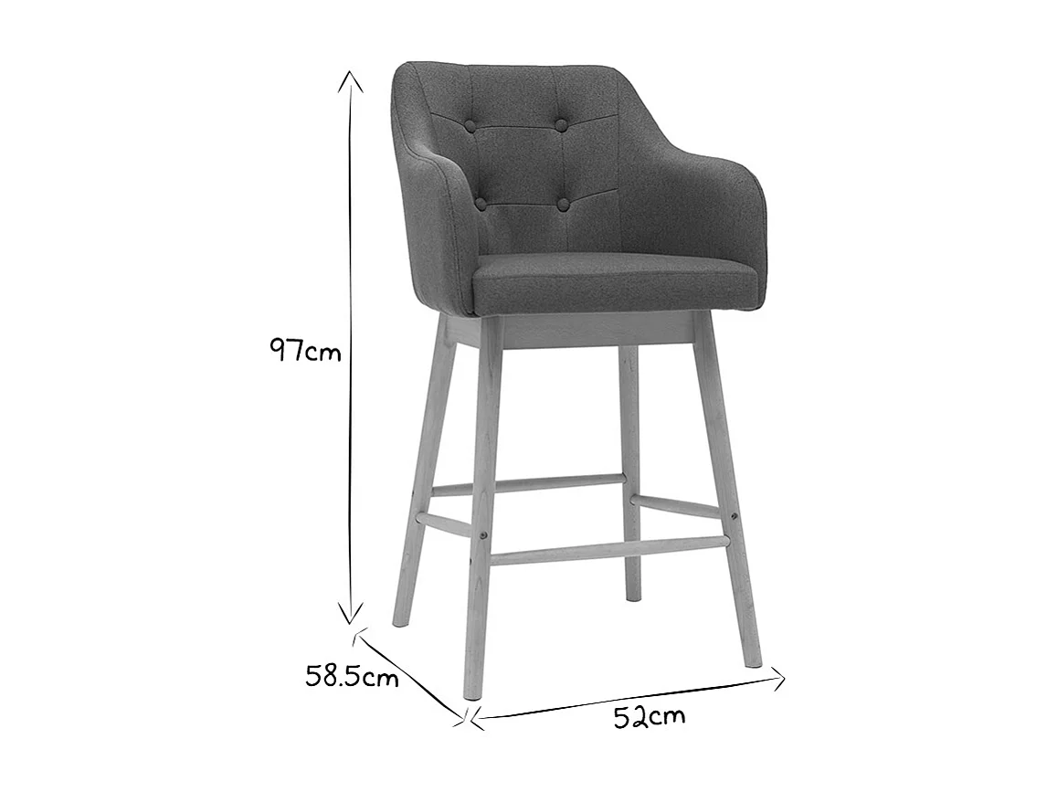 Tabourets de bar scandinaves bleu canard et bois H65 cm (lot de 2) BALTIK