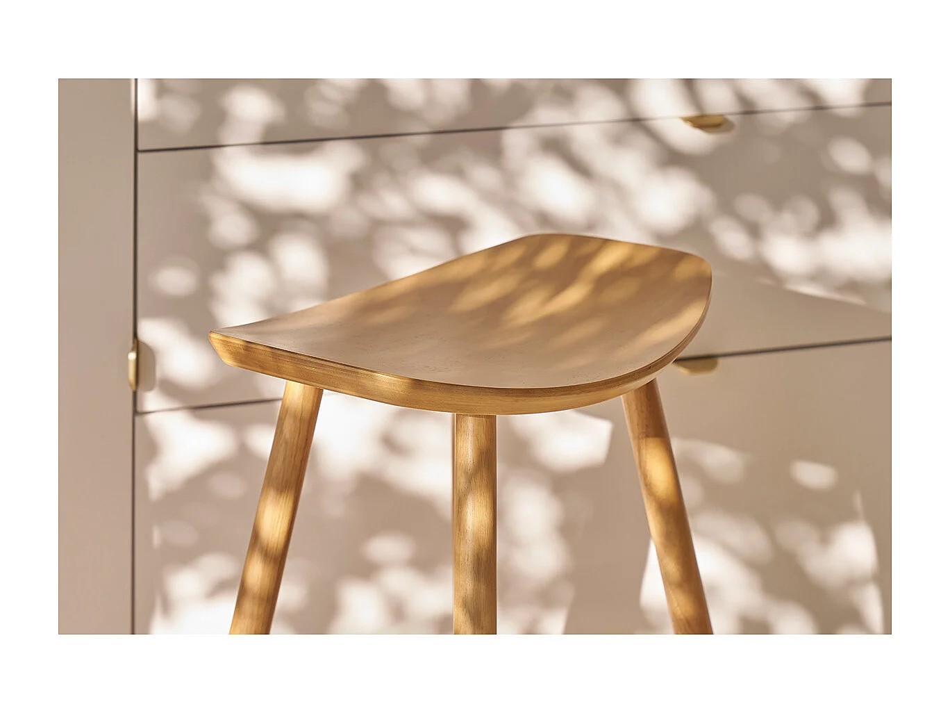 Tabouret de bar design bois clair H65 cm DEMORY