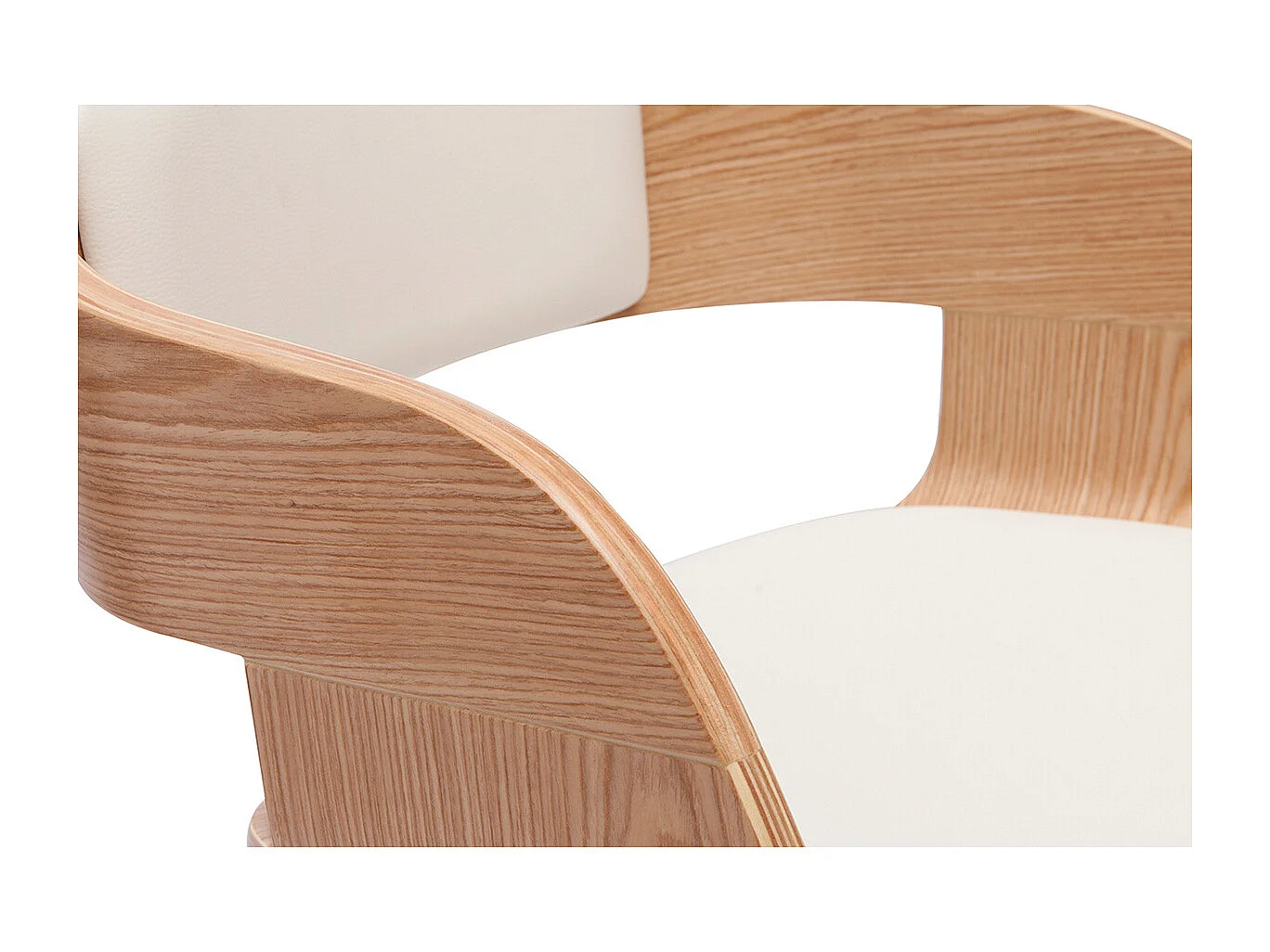 Design-Barhocker drehbar weiß und helles Holz H67.5 cm GAO