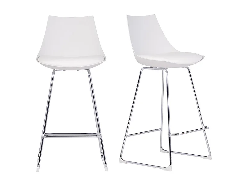 Taburetes de bar modernos blancos 65 cm (lote de 2) JUNE