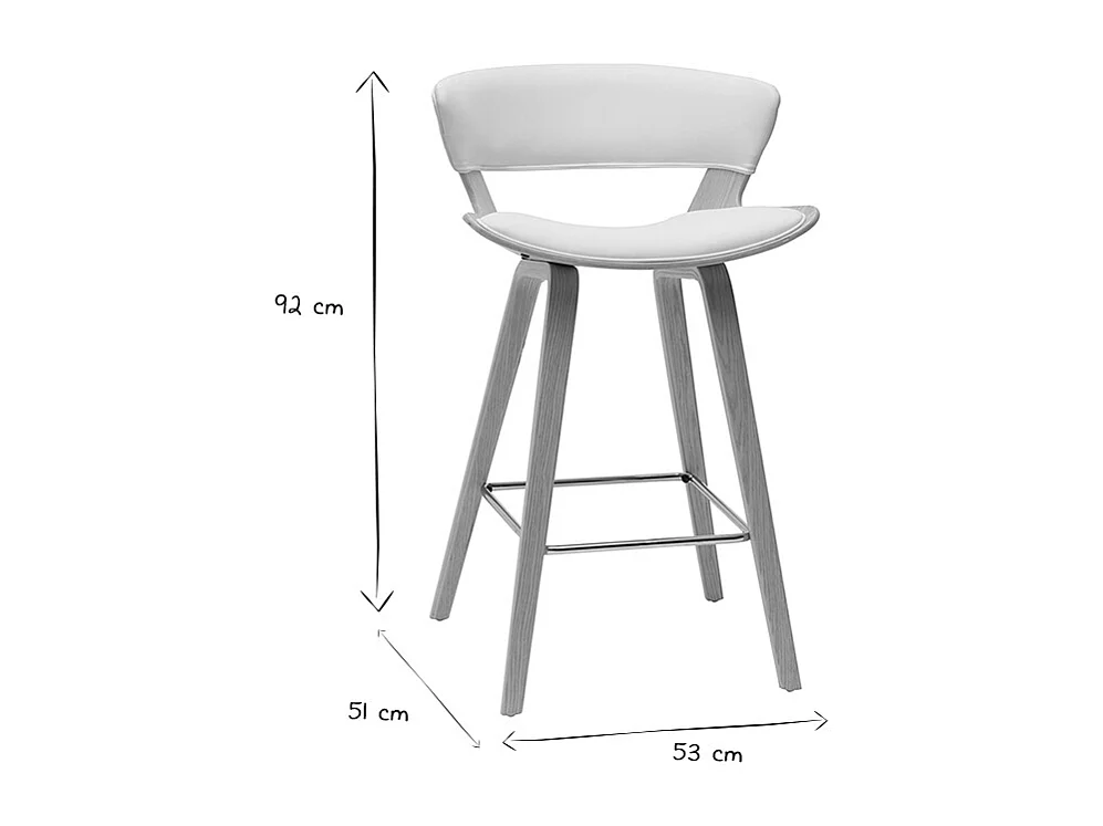 Sgabelli da bar design bianco e legno chiaro H65 cm (set di 2) SYRAH