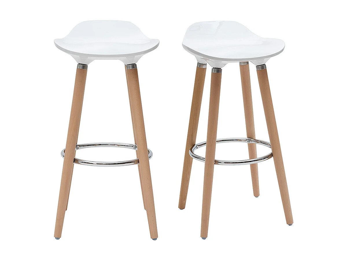 Tabourets de bar scandinaves blancs (lot de 2) GILDA