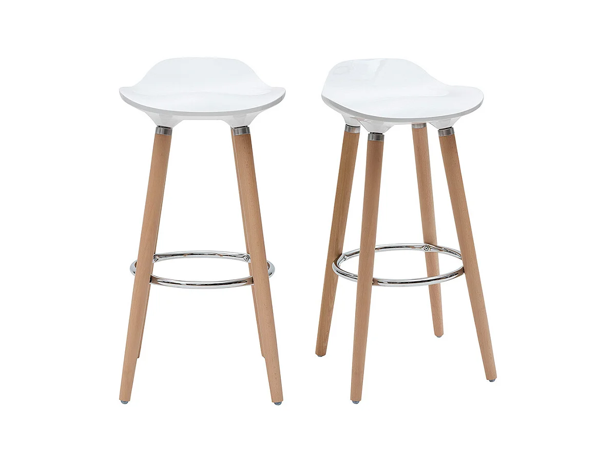 Design-Barhocker Weiß skandinavisch 2er-Set GILDA