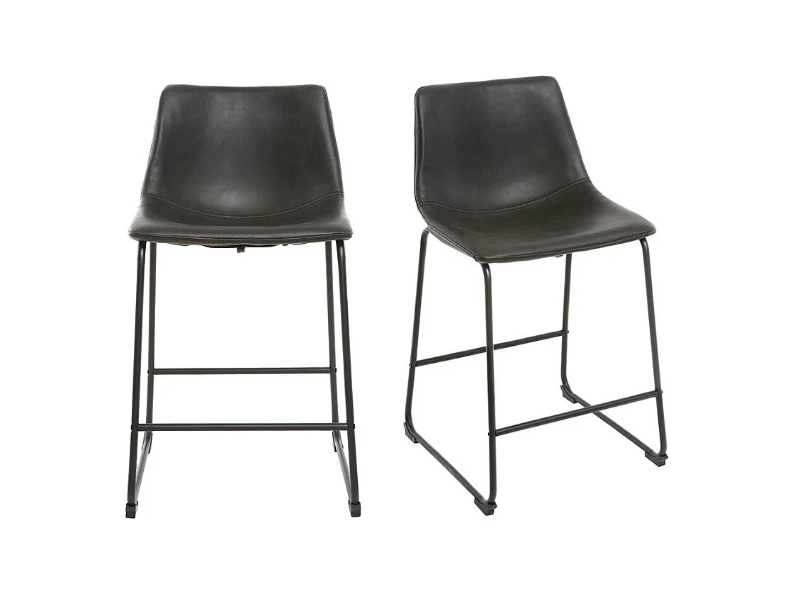 Tabourets de bar design noir H61 cm (lot de 2) NEW ROCK