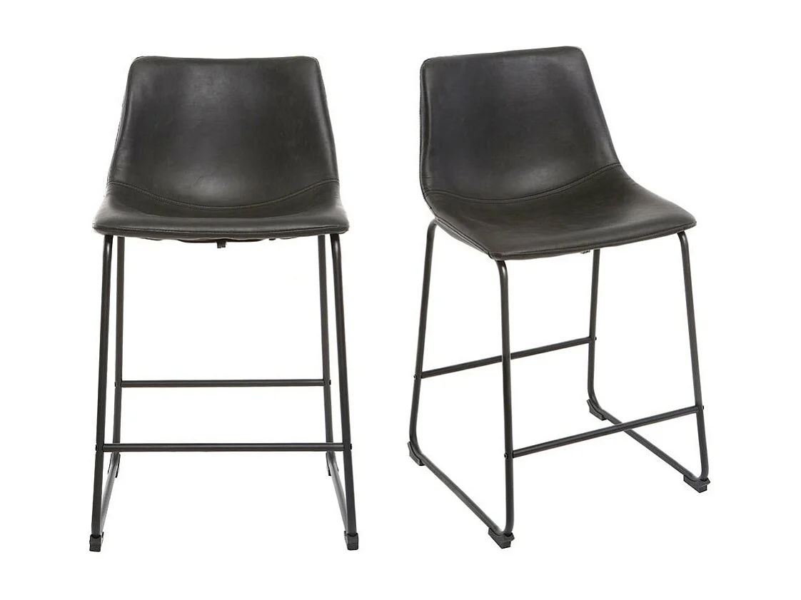 Tabourets de bar design noir H61 cm (lot de 2) NEW ROCK